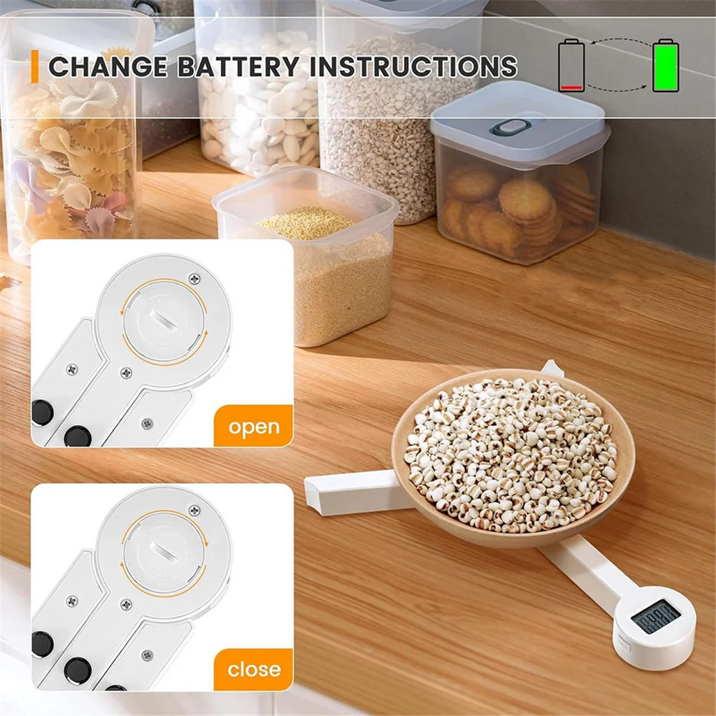 Hochpräzise zusammenklappbare, digitale Küchenwaage mit LCD-Display