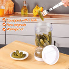 Siebglas für Oliven und Gurken, neuer Olivenbehälter, Sanduhrglas mit Sieb, umklappbarer Gurkenbehälter zur luftdichten Aufbewahrung von Lebensmitteln