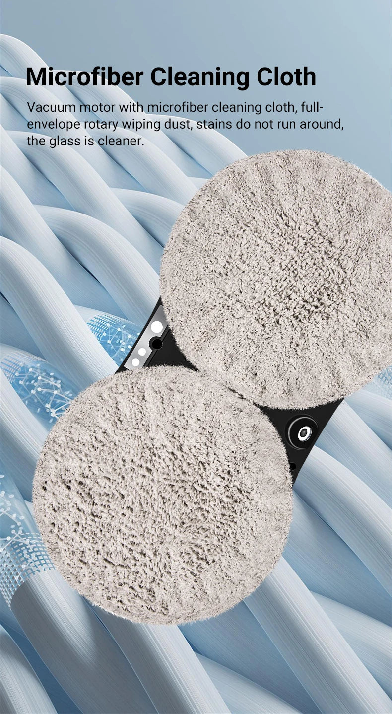 DIVEDEER Weißer/schwarzer Fensterputzroboter, elektrischer Fensterputz mit hoher Saugkraft, doppelseitiger Glasstaubsauger, Wasserspray