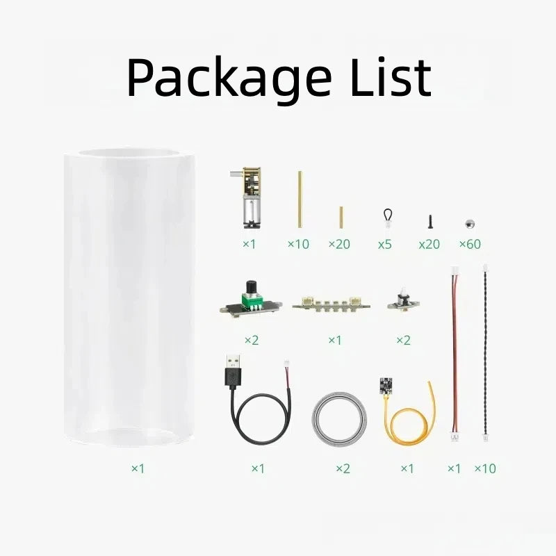 360 ̊ drehbarer Marmorlauf für BambuLab, geschlossen mit Lichtern für Maker World Creator Program ZH057