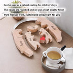 Kunst-Holzbär-Familienpuzzle, personalisierter Name, individuelle Heimdekoration, Thanksgiving, Weihnachten, Herzwärmungsgeschenk für Babymutter