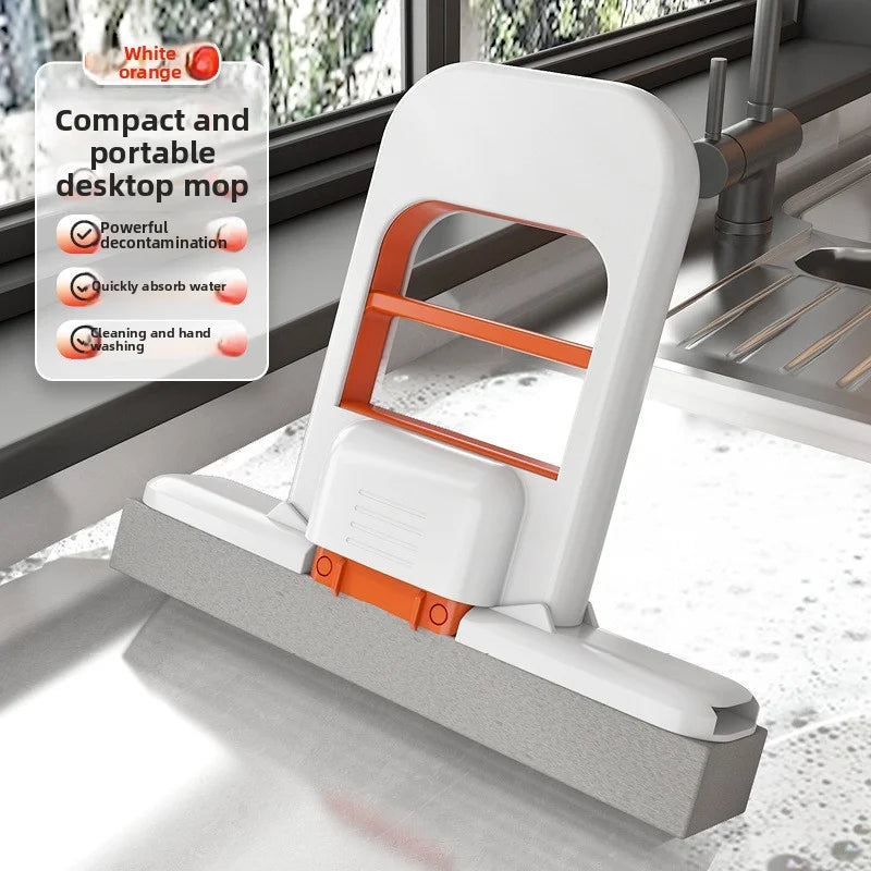 Mini-Schwammmopp, handfreies Waschen, tragbarer Mini-Mopp mit super saugfähigem Mopp für die Reinigung von Schreibtischböden, Badezimmern, Küchen, Glas und Autos