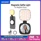 NEEWER BASICS Lumière Selfie Magnétique pour MagSafe iPhone, CRI95 700lx/0.3 Anneau d'Éclairage LED Pliable pour Téléphone avec Miroir pour Maquillage