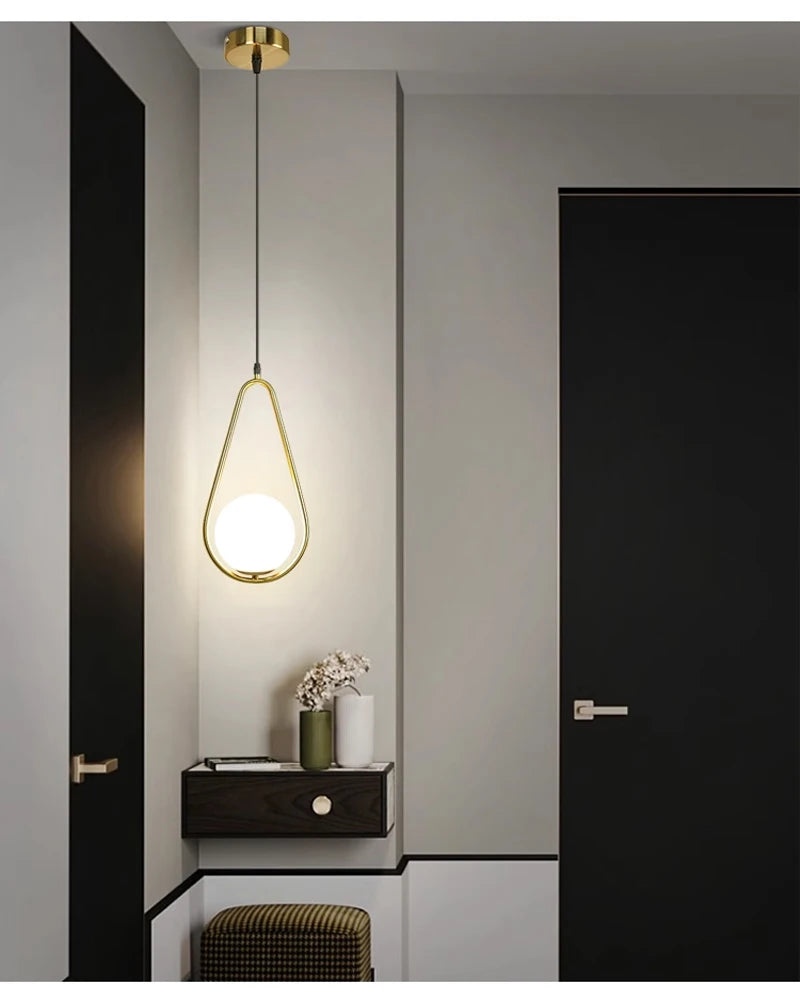 Nordische Glaskugel Pendel leuchten Messing schwarz Hängelampe modernes Wohnzimmer Esszimmer Schlafzimmer Dekor Decken leuchte Haus Lampen für Schlafzimmer Wohnzimmer Korridor Licht Balkon Lichter Decken leuchten