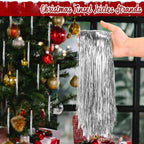 Wiederverwendbarer Weihnachtsbaum aus Metalldraht, Festivals, Dekor, silberfarben, Weihnachtsbaum, Lametta, Eiszapfen, schillernde Goldfarbe