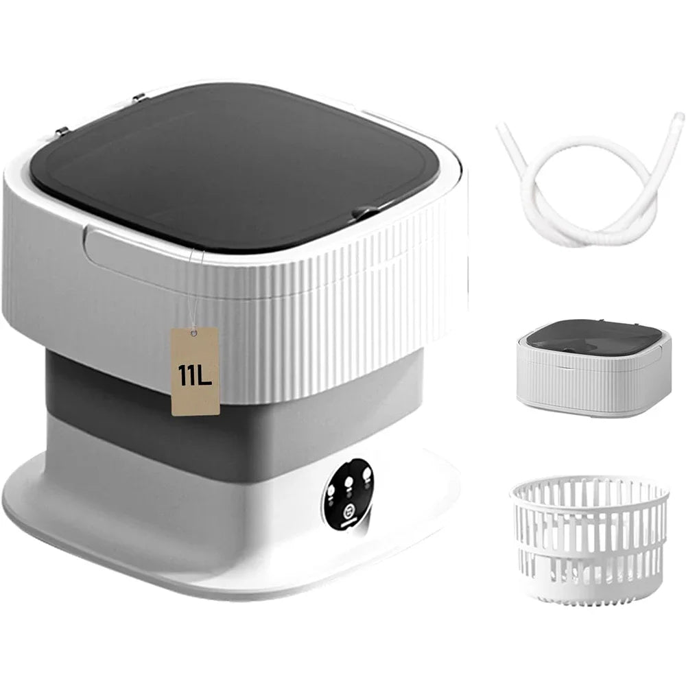 60 W tragbare faltbare Waschmaschine mit rotierenden vollautomatischen Mini-Unterwäsche-Socken 11 l Haushalts-Zentrifugalwaschmaschine