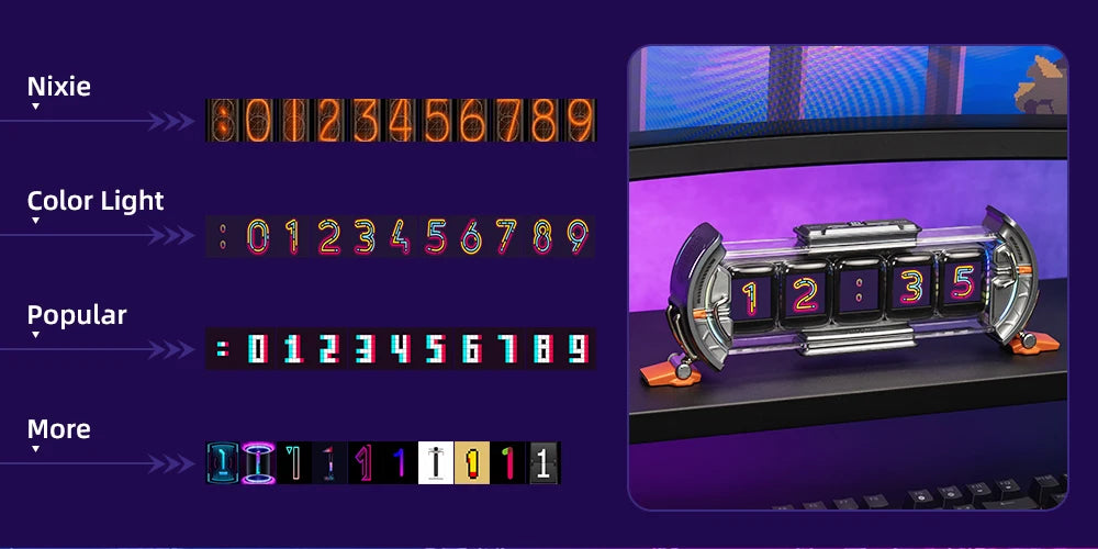 Divoom Times Gate-Cyberpunk-Gaming-Setup-Digitaluhr mit intelligenter App-Steuerung