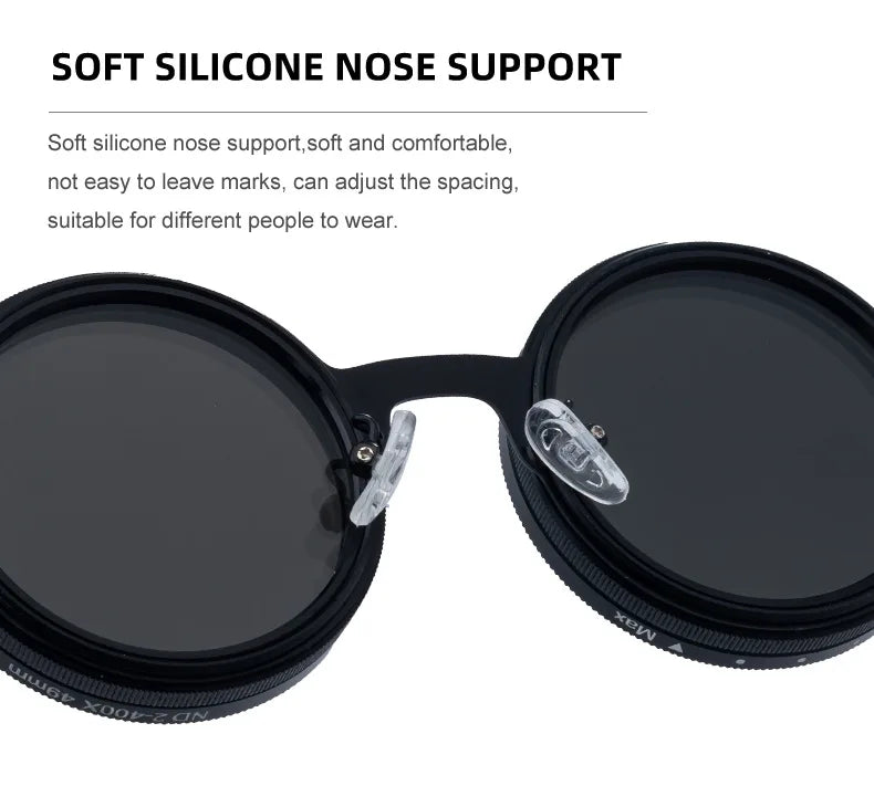 Ah-Mee ND2-400 Sonnenbrille – Polarisiert, 9 Stufen, UV400, Punk-Stil, Unisex