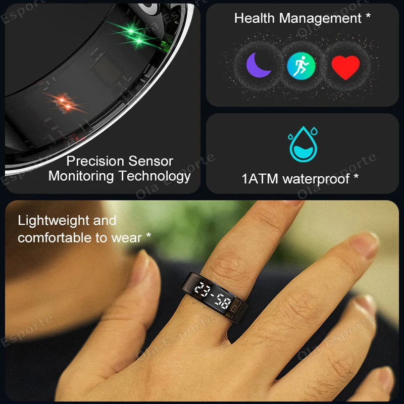 Neue R11 Smart Ring Männer Frauen LED Display Bildschirm Herzfrequenz Blut Sauerstoff Überwachung Wasserdichte Multi Sport Modi Smartrings 2025