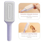 1/2 Stück selbstreinigende Massagebürste, Teleskopkamm, Ein-Tasten-Reinigung, Haarausfall, Airbag, Kopfhaut-Massagekamm mit einziehbarer Borsten