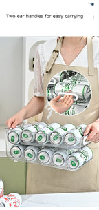Stapelbarer Kühlschrank-Organizer, Behälter, Pop-Soda-Dosenspender, Getränkehalter für Kühlschrank, durchsichtiges Kunststoff-Aufbewahrungsregal für Lebensmittel in Dosen