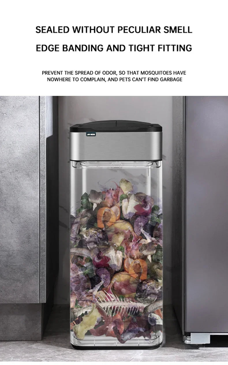 50l 60l Küche Smart Mülleimer Edelstahl Abfallbehälter automatische Mülleimer große Smart Eimer Müll Haus Papierkorb