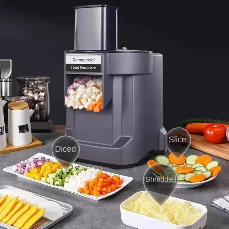 Elektrischer Gemüseschneider 3-in-1 – Multifunktionale Schneidmaschine für Küche & Gastronomie