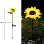 Solar Sonnenblumen-Gartenleuchte – LED, Wasserdicht, Auto Ein/Aus
