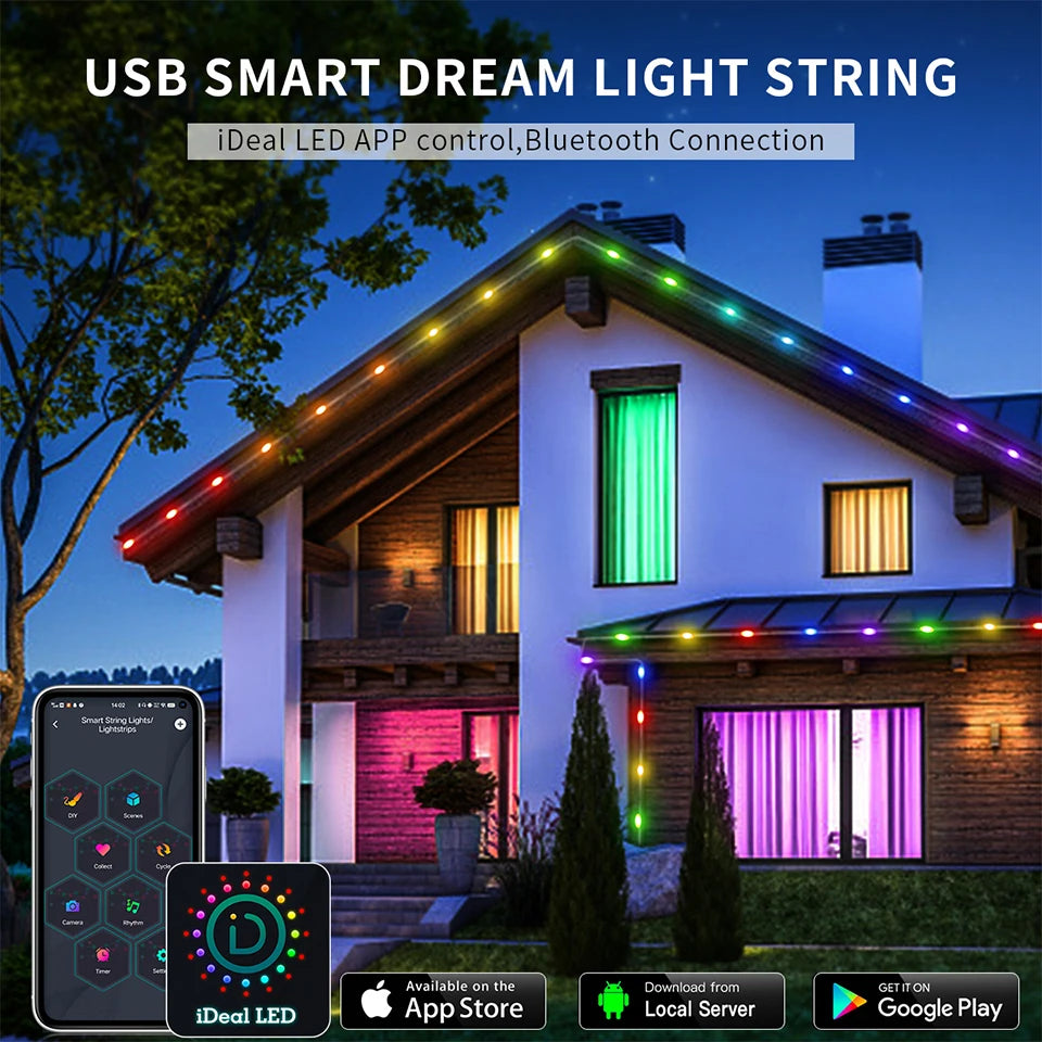 Drahtlose Bluetooth-APP-Steuerung Pixel USB-LED-Lichterkette