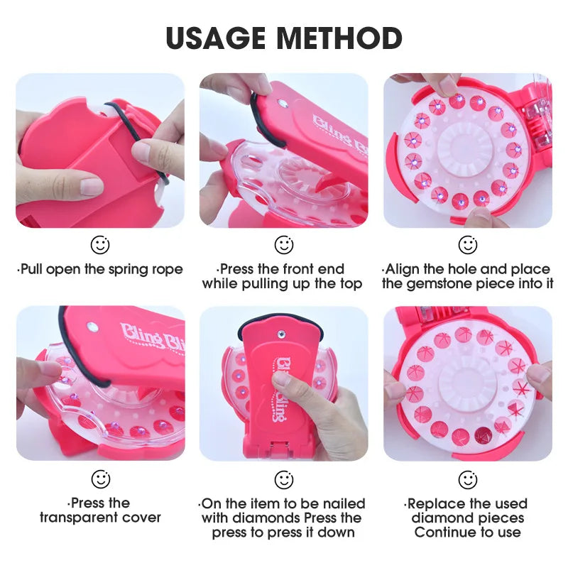 Magie Blingbling Mädchen Haar Diamant Bohrer Maschine DIY Pretend Play Werkzeug kinder Pädagogisches Spielzeug Kunststoff Diamant Aufkleber Ap...