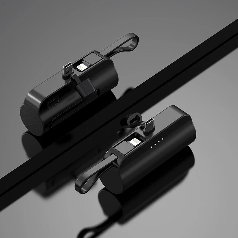 5000 mAh Kapsel Mini Power Bank für iPhone 14 Samsung Huawei Xiaomi Tragbares Ladegerät Powerbank mit Telefonhalter Ersatzakku