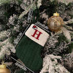 Weihnachtsstrumpf Stricken Schneeflocke Buchstaben Socken Weihnachtsdekoration für Zuhause Weihnachten Alphabet Stricksocke Neujahrsgeschenk