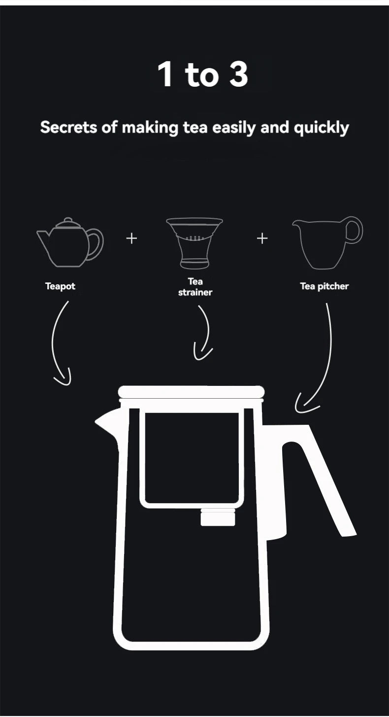 Magnetische Glas Teekanne mit Aufguss Tee kessel Hersteller Aufguss Krug Tee geschirr Küche Essbar Home Tee Kit Glas Teekanne Samowar