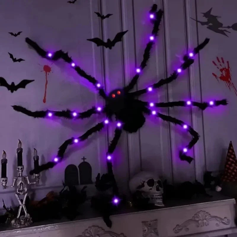 Halloween LED-Riesenspinne 150 cm mit biegbaren Beinen