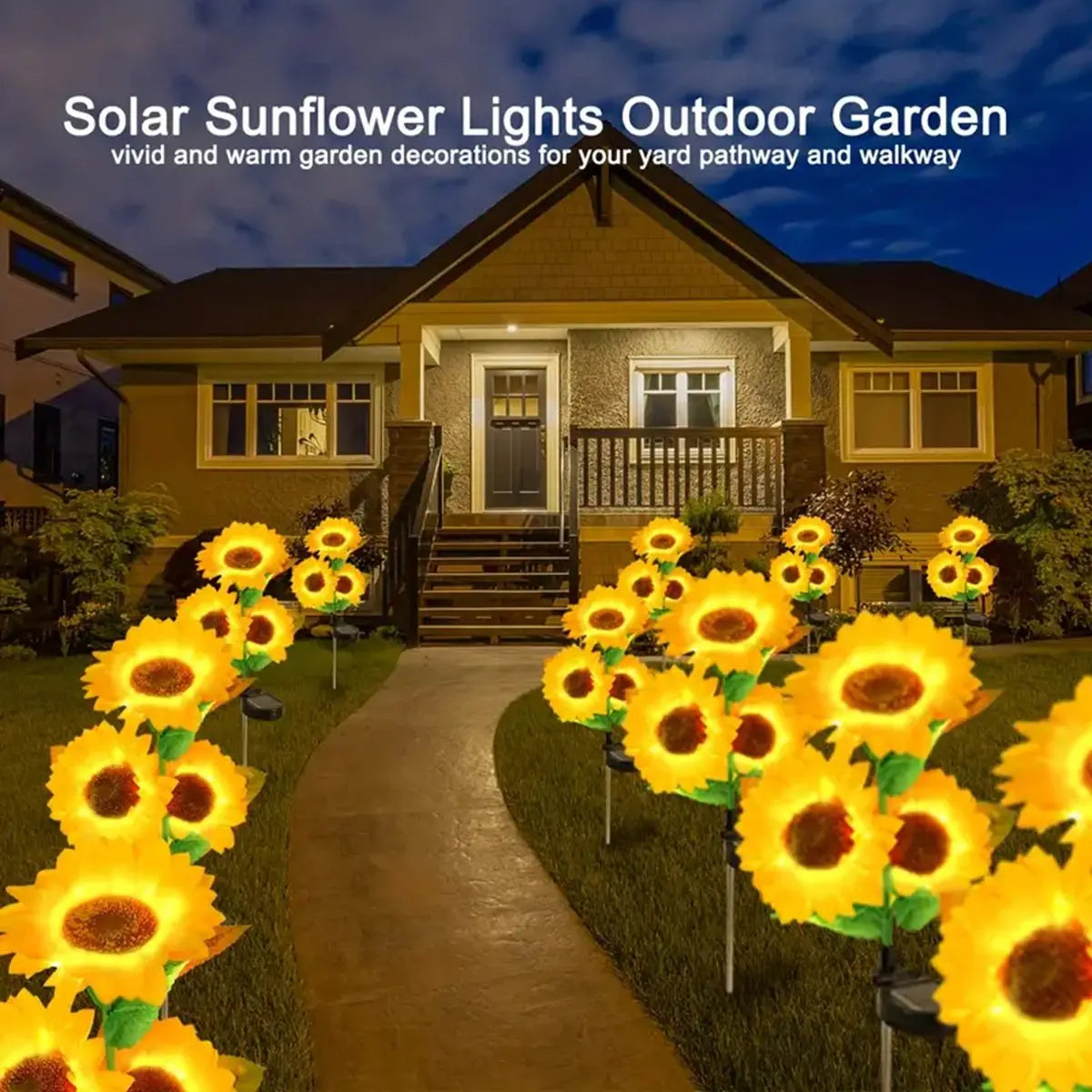 Peach Forest Solar-Sonnenblumen-Gartenleuchte – LED, Wasserdicht, Windresistent | CCC/CE/RoHS | 1- & 3-köpfig | Garten & Terrasse