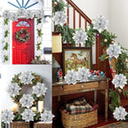 Weihnachts-Glitzerblumen, künstliche Blumen, Weihnachtsbaumschmuck für Zuhause, 2025, Baum-Anhänger, Ornamente, Navidad, Neujahr 2026, Geschenk