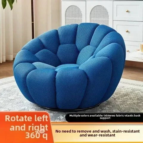 Einzelsitz-Kürbis-Lazy-Sofa kann zurücklehnen werden. Designer Rochburg-Fußballsofa für Balkon, Schlafzimmer, bequeme Lounge-Couch