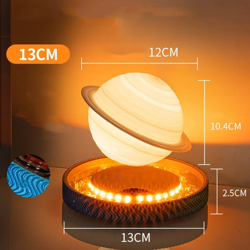 Magnetische schwebende Glühbirne, Saturn-Mondlampe, schwebende rotierende Tischlampe, kreative Büro- und Heimdekoration, einzigartige Geschenke