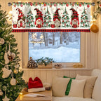 Weihnachts-Kurzvorhänge, Volants, Weihnachtsdekoration für Zuhause, 2025, Weihnachtsschmuck, Fensterbehandlungen für Küche und Badezimmer