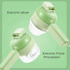 4In1 Elektrische Gemüse Cutter Set Handheld Drahtlose Elektrische Knoblauch Stampfer Lebensmittel Chopper Fleischwolf Maschine Lebensmittel Peel Scheibe