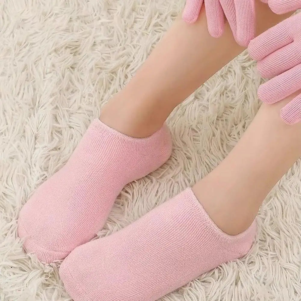 Feuchtigkeitsspendende Gel-Socken-Booties, feuchtigkeitsspendende Gel-Socken, Peeling, feuchtigkeitsspendende Socken, Handschuhe-Set für trockene Haut, Entferner mit Anti