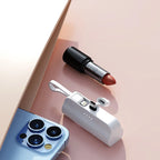 5000 mAh Kapsel Mini Power Bank für iPhone 14 Samsung Huawei Xiaomi Tragbares Ladegerät Powerbank mit Telefonhalter Ersatzakku