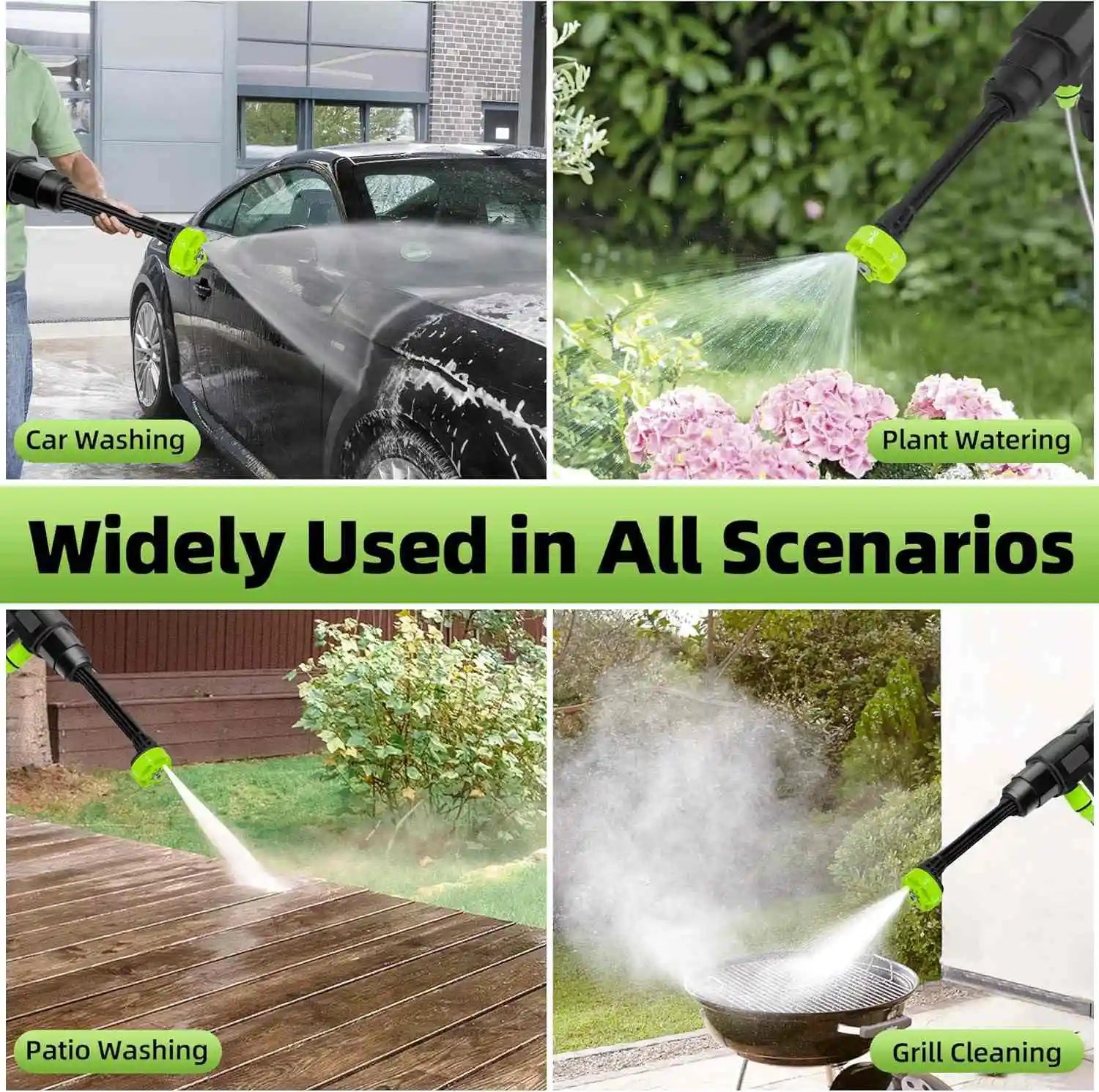 120Bar Bürstenlose Hochvolt-Autowaschpistole 6-in-1 Elektrische Gartenreinigung Spritzpistole fair für Makita 21V Batterie