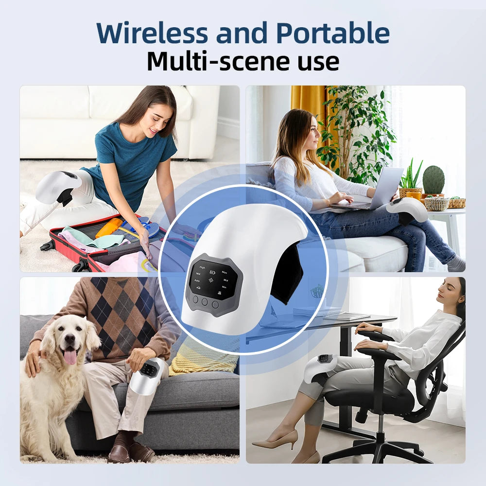 Drahtlose elektrische Heizung Knie Massage Pad Rot Licht Therapie Airbag Wrap Knie Massagegerät Heiße Kompresse Hohe Vibration Massage