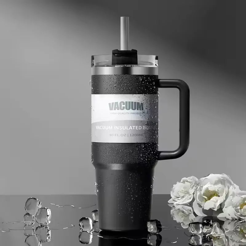 40-Unzen-Autobecher, isolierter Strohbecher aus Edelstahl 304, Eisbecher, Auto-Wasserbecher