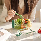 Praktisches Salat-Einmachglas mit Verbandbehälter, seitlichem Zugang, sicher in Mikrowellen, Gefrierschränken und Spülmaschinen zu verwenden