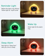 ORIA Kinderwecker & Schlaftrainer – Nachtlicht, OK-to-Wake, USB-C, Pfirsich-Design