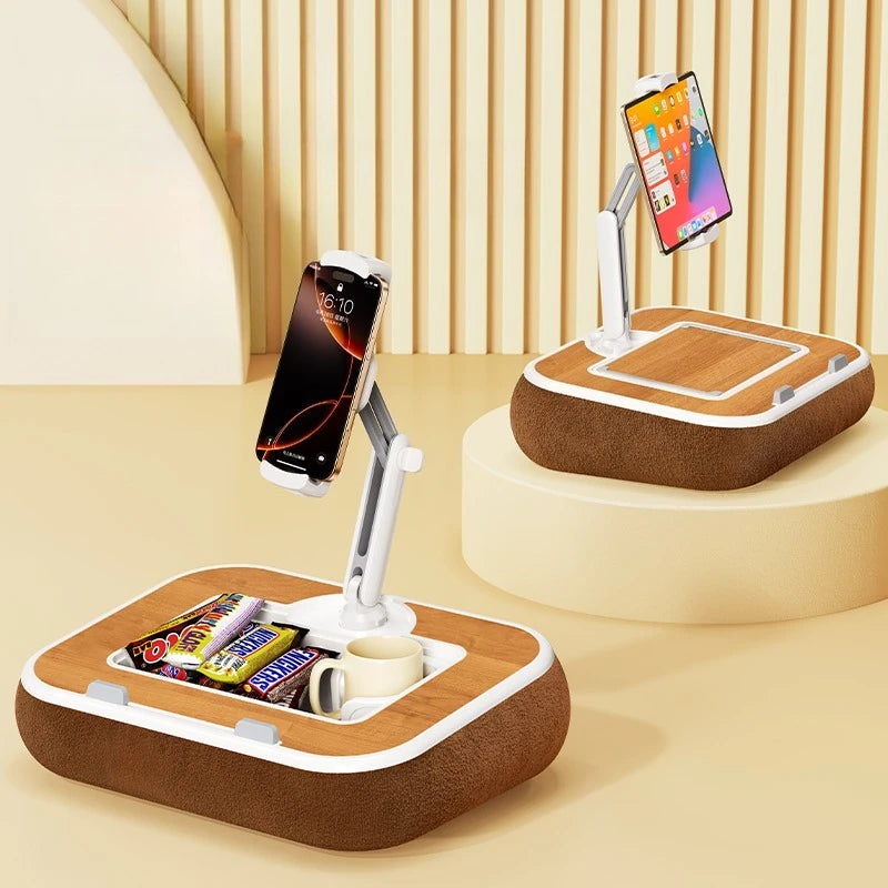 Oatsbasf Kissenständer mit Stauraum 360° °   Drehbarer Clip-Ständer für 4,7–13 Zoll große Telefon-Tablets, Kindle 15 Zoll Laptop-Kissen, Schoßschreibtisch