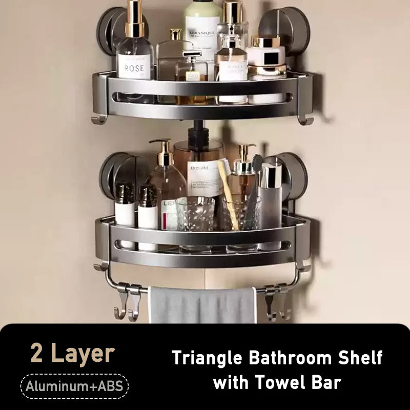Badezimmer-Ecklagerregal, Saugnapf, Halterung an der Wand, Dusch-Caddy-Box, abnehmbares Badezimmer, Küche, Toilette, Organizer-Rack