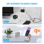 Qi2/Qi1 3 in 1 15 W magnetisches kabelloses Ladegerät für iPhone 17 16 15 Schnellladung, zusammenklappbar, für Apple Watch Airpods kabelloses Ladegerät