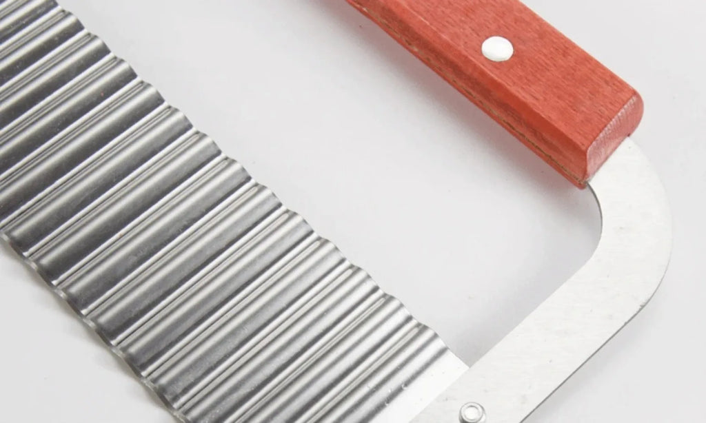 Edelstahl Holzgriff Wellenmesser Wolf Zahn Kartoffelmesser Kartoffelchip Schneiden Wellenmesser Kartoffelzerkleinerer Küchenwerkzeug