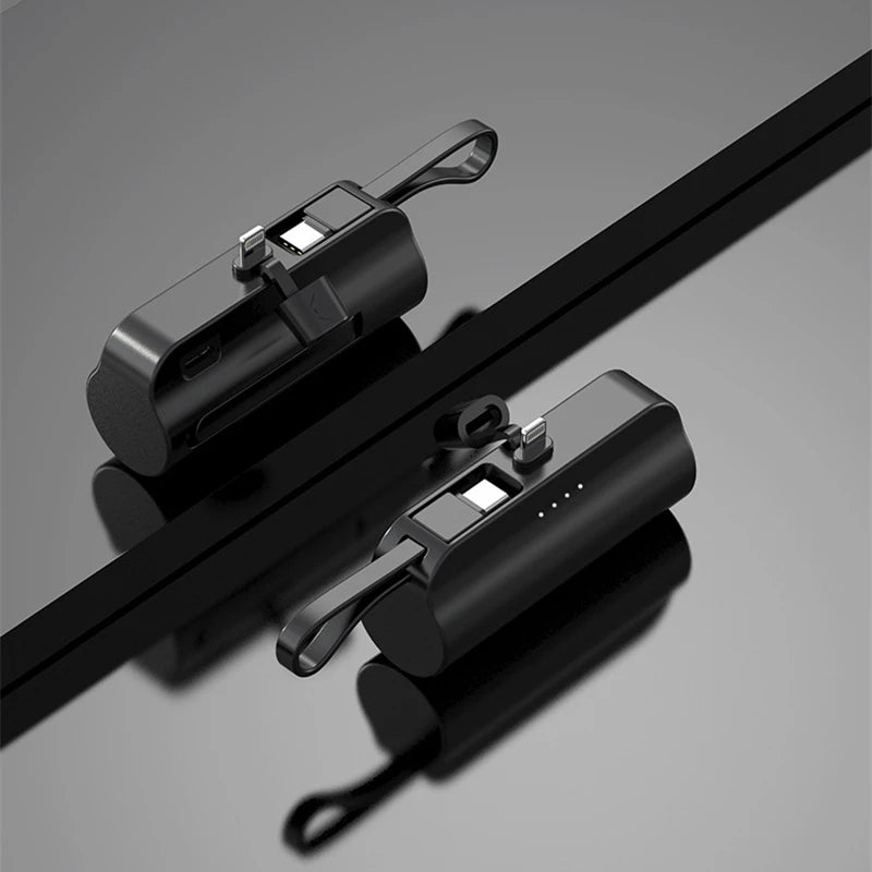 5000 mAh Kapsel Mini Power Bank für iPhone 14 Samsung Huawei Xiaomi Tragbares Ladegerät Powerbank mit Telefonhalter Ersatzakku