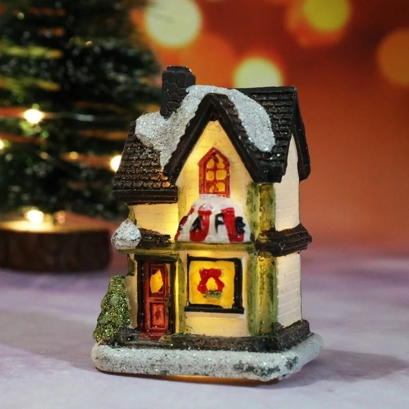 Weihnachten Neue Weihnachtsdekorationen Harz Kleines Haus Mikrolandschaft Harzhaus Kleine Ornamente Weihnachtsgeschenke
