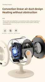 Die tragbare Mini-Heizung mit zweistufiger Warmlufteinstellung eignet sich für den Einsatz auf Heim- und Büroschreibtischen sowie Fußwärmer