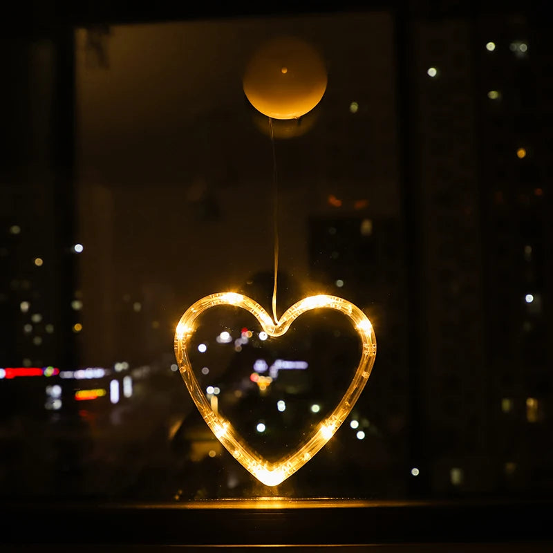 Weihnachten LED Licht Schneeflocke Santa Hängen Batteriebetriebene Fenster Ornamente Dekoration für Home Weihnachten Navidad Neue Jahr Dekor