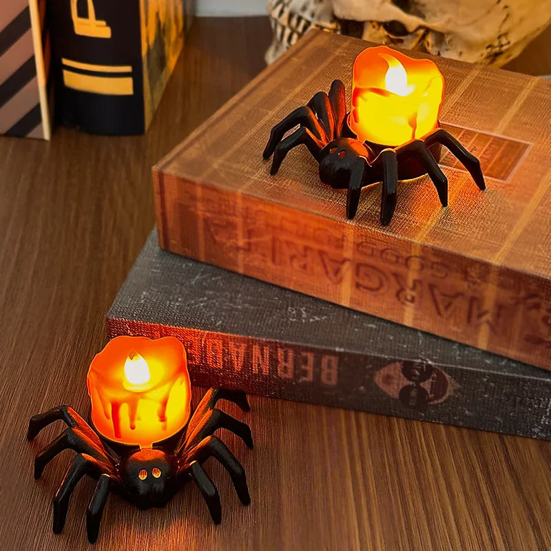 Halloween LED-Dekolicht mit Kürbis- und Spinnenmotiv, 1 oder 2 Stück