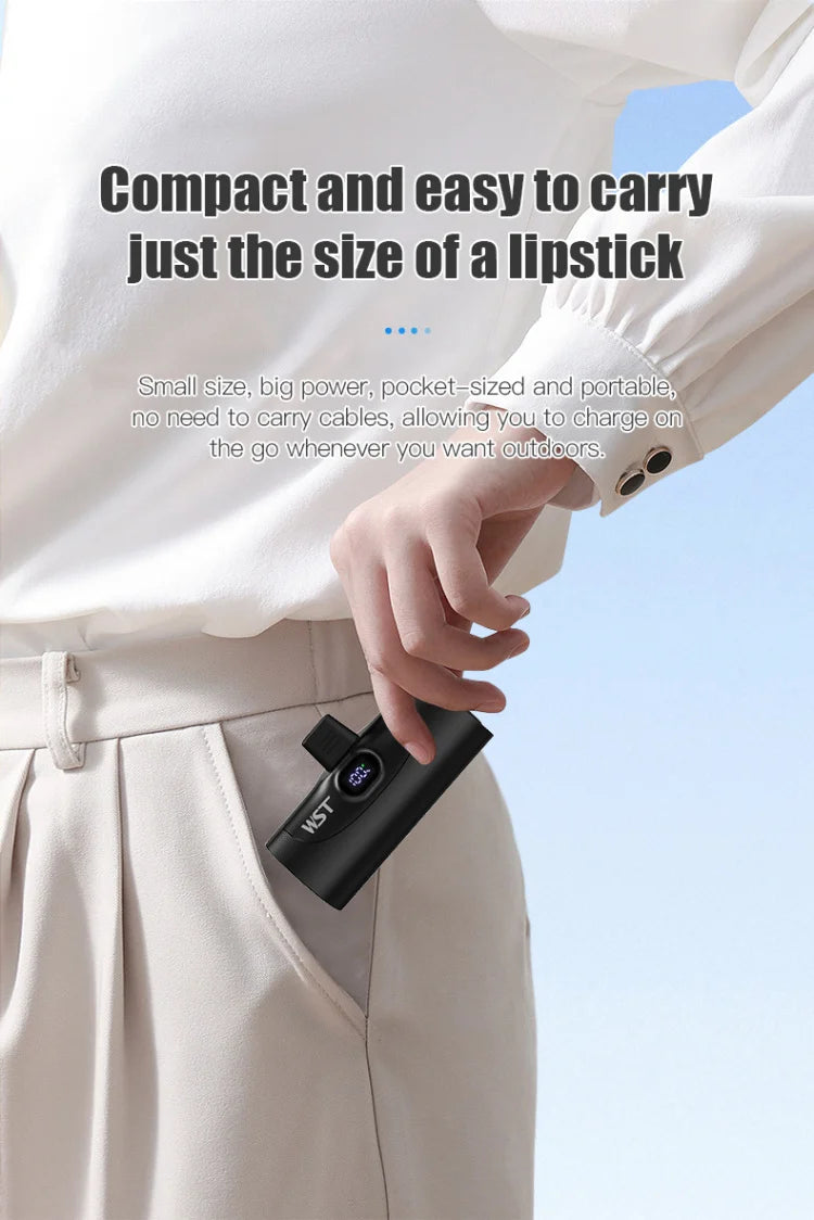 4 x 5000 mAh Mini-Powerbank mit Ladestation, tragbar, PD 20 W, Schnellladegerät, Powerbank für iPhone 16 x Samsung Xiaomi Poverbank