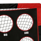 Pop-Up Fußballtor mit Zielscheibe – 122×91cm, faltbar, tragbar, Schwarz/Rot, für Kinder & Garten