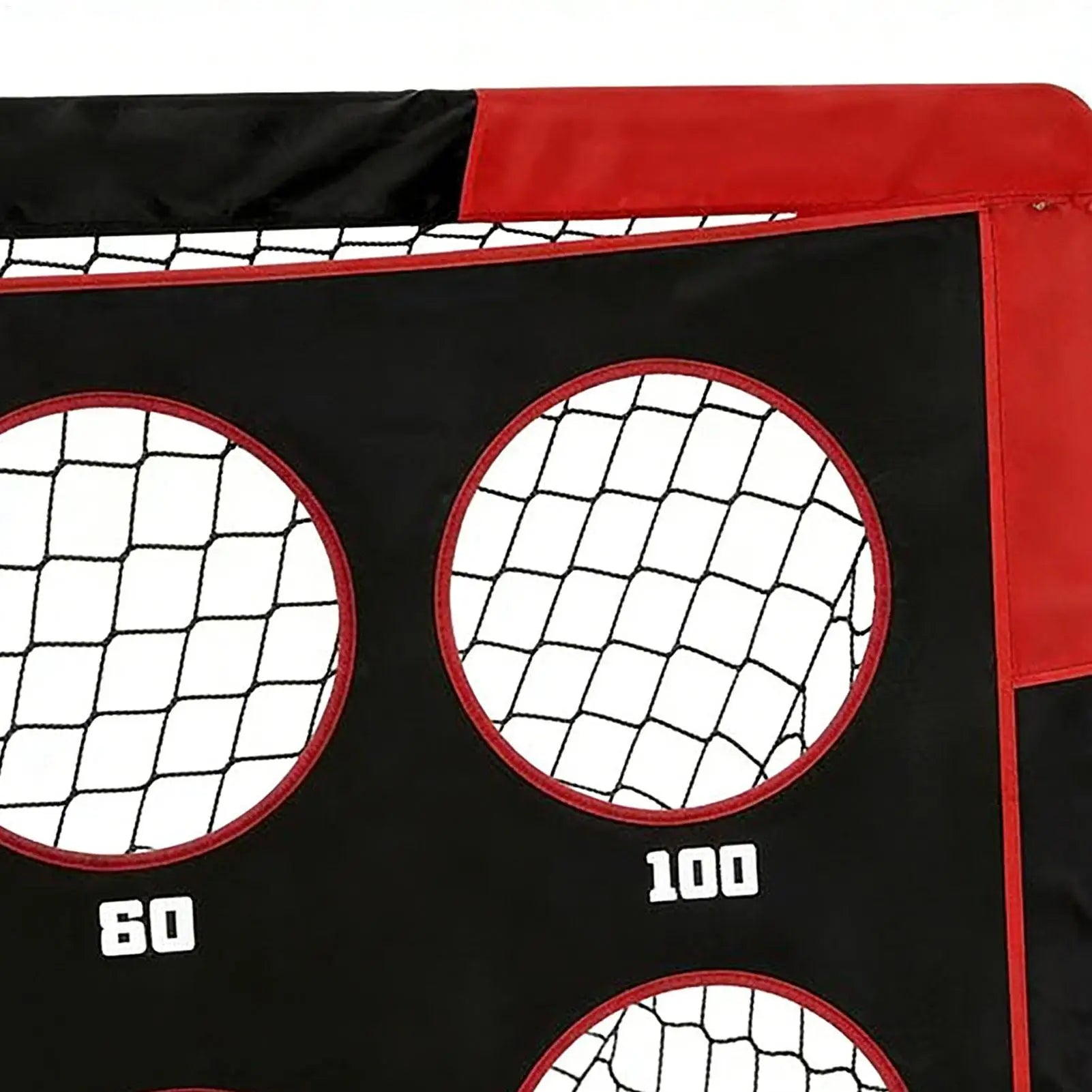 Pop-Up Fußballtor mit Zielscheibe – 122×91cm, faltbar, tragbar, Schwarz/Rot, für Kinder & Garten