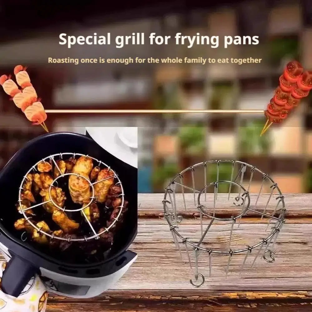 Edelstahl-Spießhalter für Air Fryer & BBQ – Vertikales Kebab-Rack, 13 oder 25 Spieße